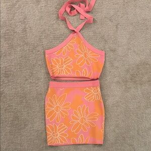 Pink Lily Coral and Peach Knit Top